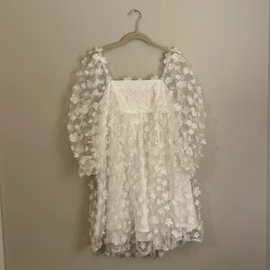 Dry Goods White Babydoll Flower Dress